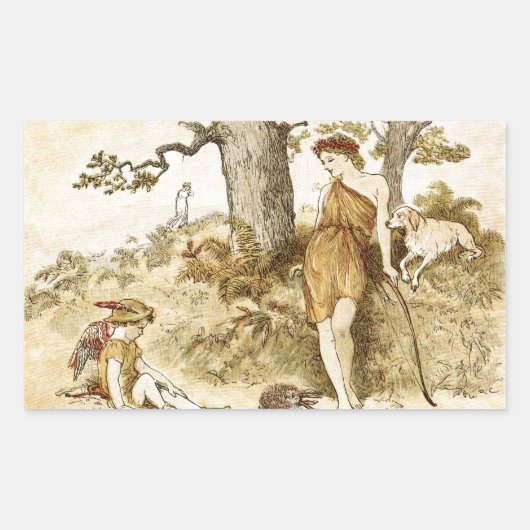 Goddess Diana Rechthoekige Sticker (Voorkant)