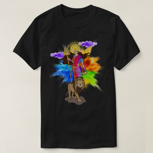 Goddess Durga Bengali Puja Hindu Religie Navratri T-shirt (Design voorkant)