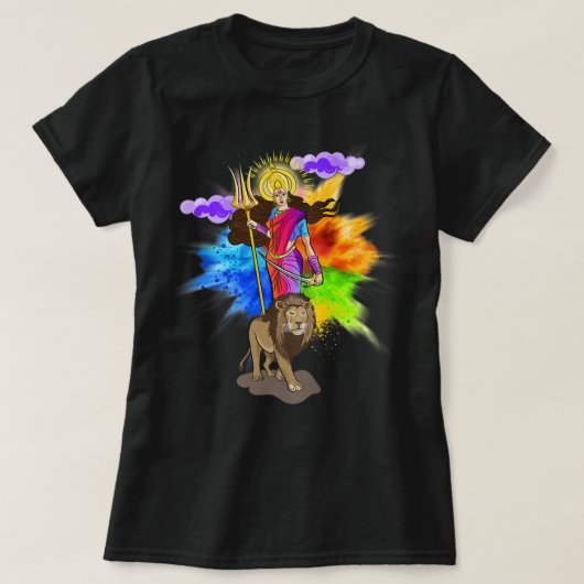 Goddess Durga Bengali Puja Hindu Religion Navratri T-shirt (Design voorkant)