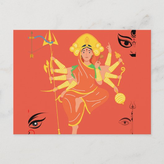 Goddess Durga Briefkaart (Voorkant)