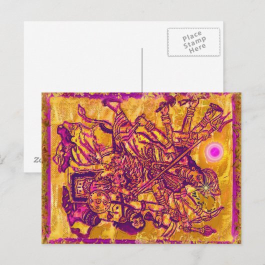 Goddess Durga Briefkaart (Voorkant / Achterkant)