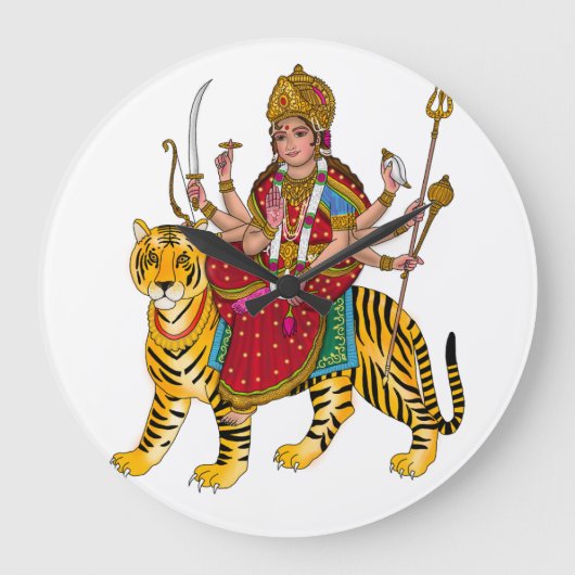 Goddess Durga Clock Grote Klok (Voorkant)