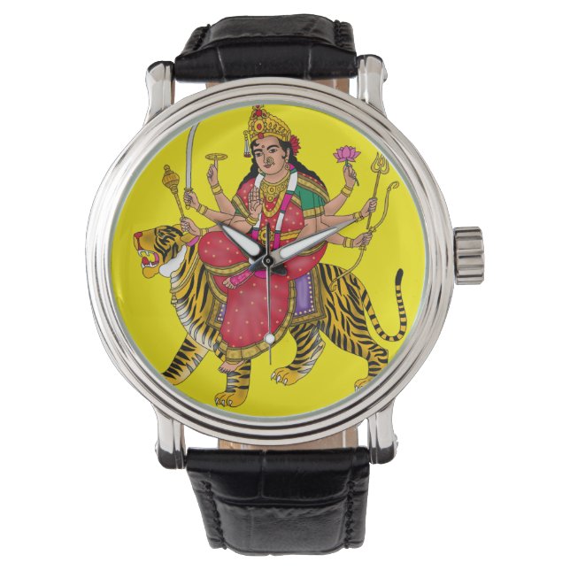 Goddess Durga Clock Horloge (Voorkant)