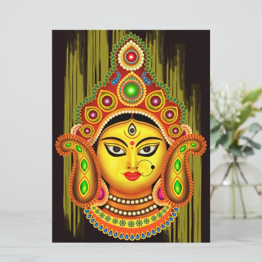 Goddess Durga (Dussehra-festival) Kaart (Staand voorkant)