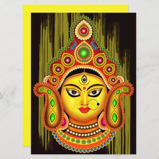 Goddess Durga (Dussehra-festival) Kaart (Voorkant / Achterkant)