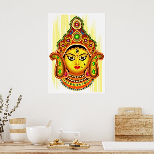 Goddess Durga (Dussehra-festival) Poster (Keuken)