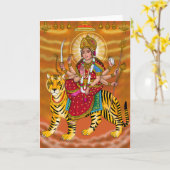 Goddess Durga Greeting Card Kaart (Gele Bloem)