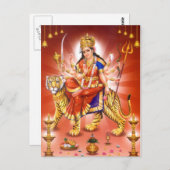 Goddess Durga (Hindu godin) Briefkaart (Voorkant / Achterkant)