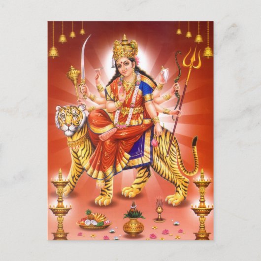 Goddess Durga (Hindu godin) Briefkaart (Voorkant)