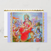 Goddess Durga Ji Painting Briefkaart (Voorkant / Achterkant)