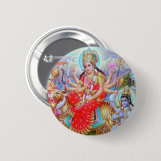 Goddess Durga Ji Ronde Button 5,7 Cm (Voorkant /achterkant)