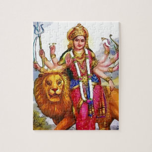 Goddess Durga met Lion Painting Legpuzzel