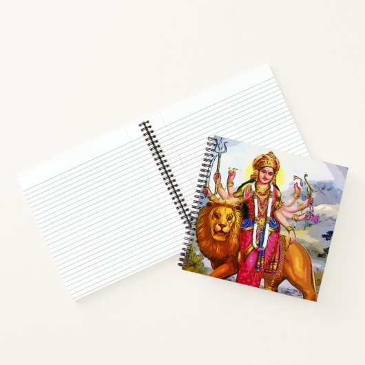 Goddess Durga met Lion Painting Notitieboek (Binnen)
