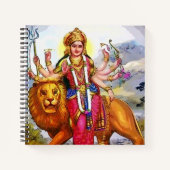 Goddess Durga met Lion Painting Notitieboek (Voorkant)