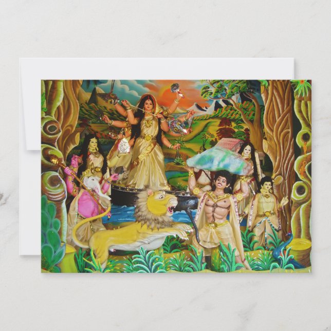 Goddess Durga op het Durga-festival in Burdwan (Voorkant)