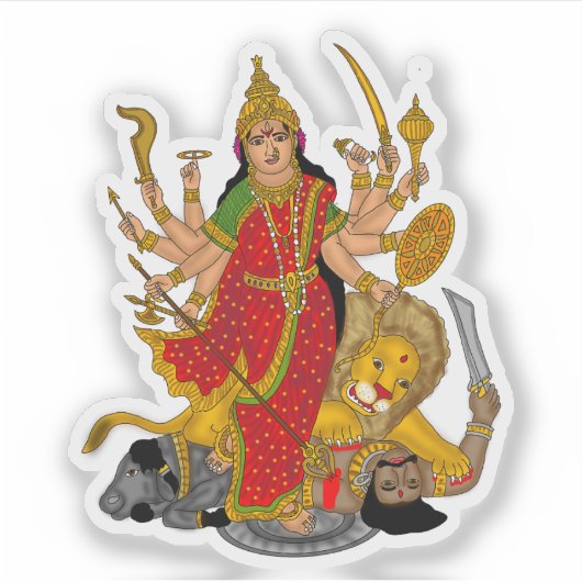 Goddess Durga Sticker (Voorkant)