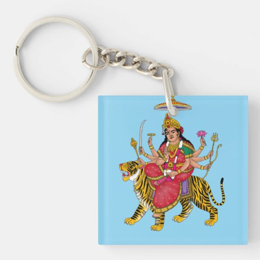Goddess Durga T-Shirt Sleutelhanger (voorkant)