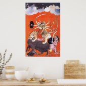 Goddess Durga vecht tegen Mahishasura Poster (Keuken)