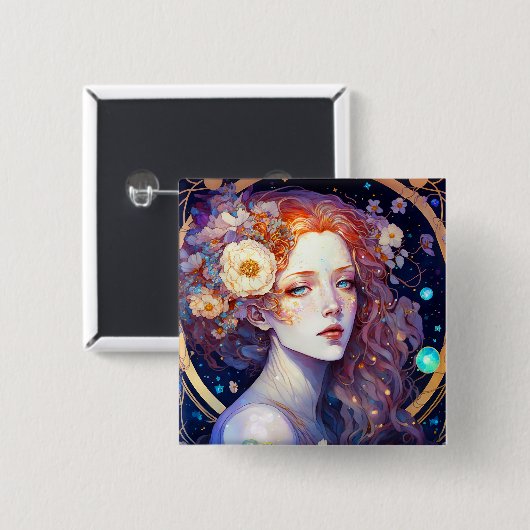 Goddess Fantasy Art Button (Voorkant /achterkant)