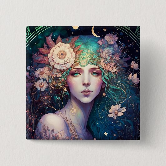 Goddess Fantasy Art Button (Voorkant)