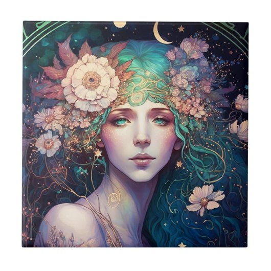 Goddess Fantasy Art Ceramic Tegel Tegeltje (Voorkant)