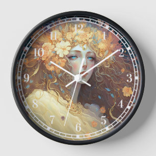 Goddess Fantasy Art Clock