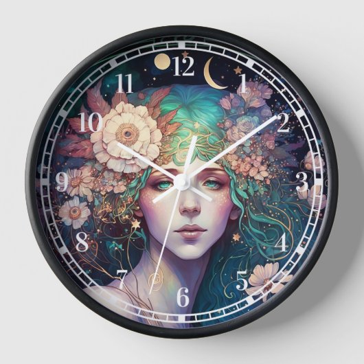 Goddess Fantasy Art Clock (Voorkant)