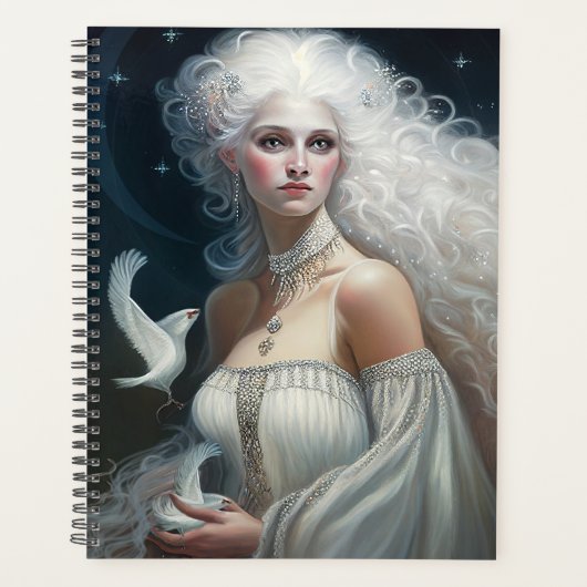 Goddess Fantasy Art Divine Feminine Moon Goddess Planner (Voorkant)