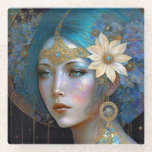 Goddess Fantasy Art Glass Onderzetter (Voorkant)
