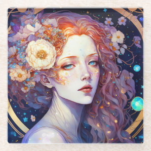 Goddess Fantasy Art Glass Onderzetter Glazen Onderzetter