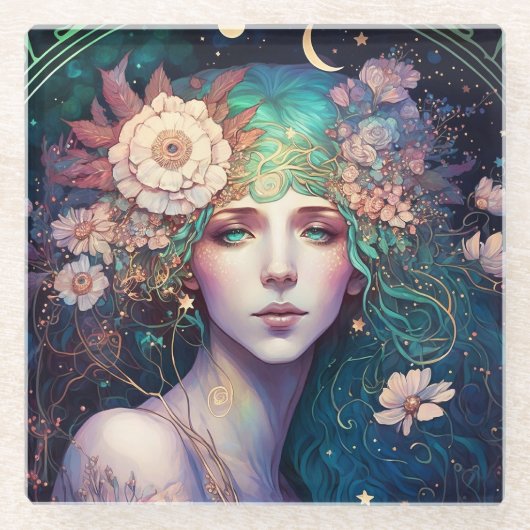 Goddess Fantasy Art Glass Onderzetter Glazen Onderzetter (Voorkant)