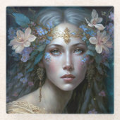 Goddess Fantasy Art Glazen Onderzetter (Voorkant)
