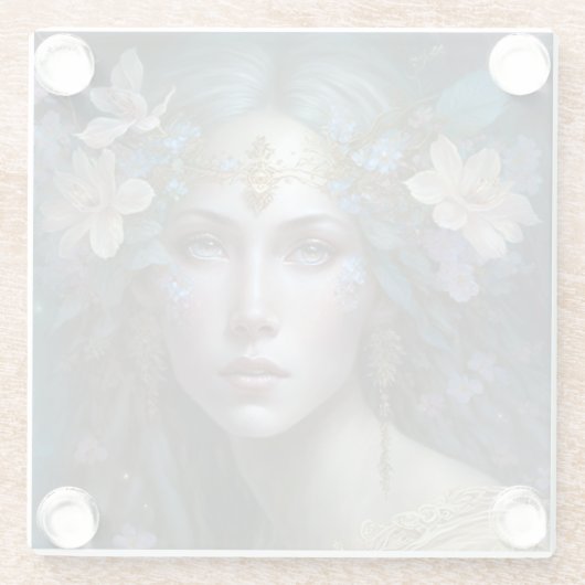 Goddess Fantasy Art Glazen Onderzetter (Achterkant)