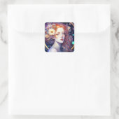 Goddess Fantasy Art Square Sticker (Tas)