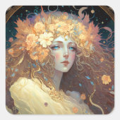 Goddess Fantasy Art Square Sticker (Voorkant)