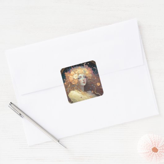 Goddess Fantasy Art Square Sticker (Envelop)