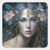 Goddess Fantasy Art Vierkante Sticker (Voorkant)