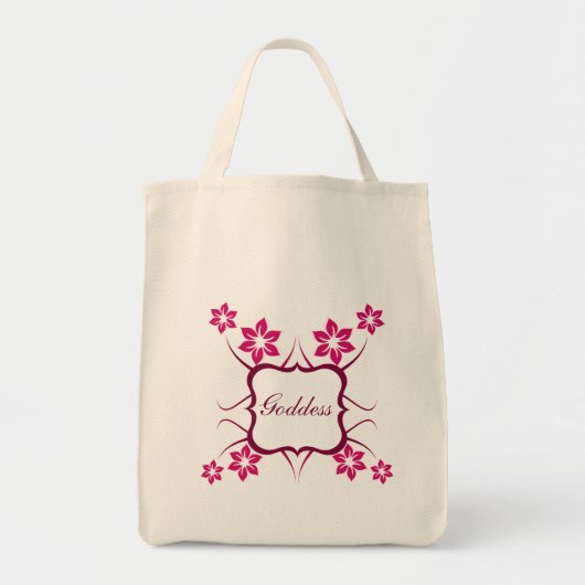 Goddess Floral Bag, Magenta Tote Bag (Voorkant)