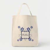 Goddess Floral Bag, Vibrant Blue Tote Bag (Voorkant)