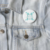 Goddess Floral Button, Turquoise Ronde Button 5,7 Cm (In situ)