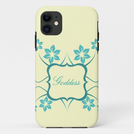 Goddess Floral iPhone 5 BT Hoesje, Blauwgroen Case-Mate iPhone Case (Achterkant)