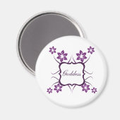 Goddess Floral Magnet, donker Paars Magneet (Voorkant / Achterkant)