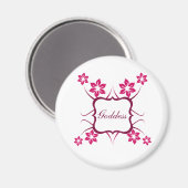 Goddess Floral Magnet, Magenta Magneet (Voorkant / Achterkant)