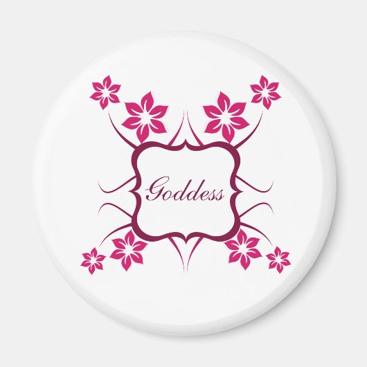 Goddess Floral Magnet, Magenta Magneet (Voorkant)