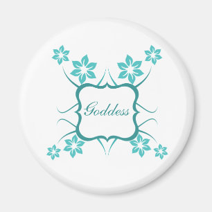 Goddess Floral Magnet, Turquoise Magneet
