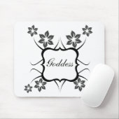 Goddess Floral Mousepad, Donkergrijs Muismat (Met muis)