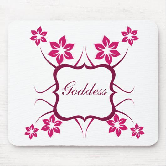 Goddess Floral Mousepad, Magenta Muismat (Voorkant)