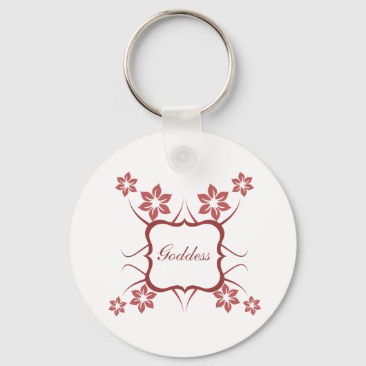 Goddess Floral Sleutelhanger, Brick Red Sleutelhanger (Voorkant)