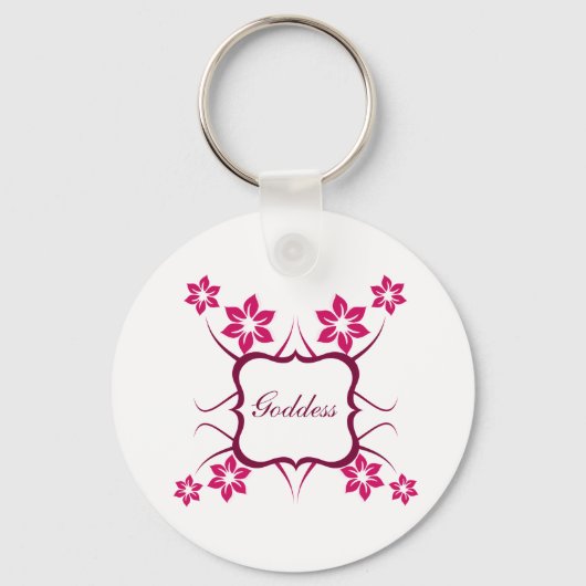 Goddess Floral Sleutelhanger, Magenta Sleutelhanger (Voorkant)