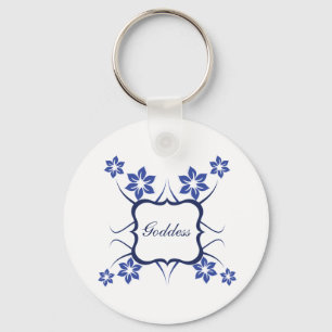 Goddess Floral Sleutelhanger, Vibrant Blue Sleutelhanger